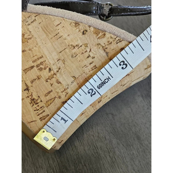 Ann Taylor Loft Brown Cork Wedge Heel Slingback Open Toe Dressy 9M - Picture 9 of 9